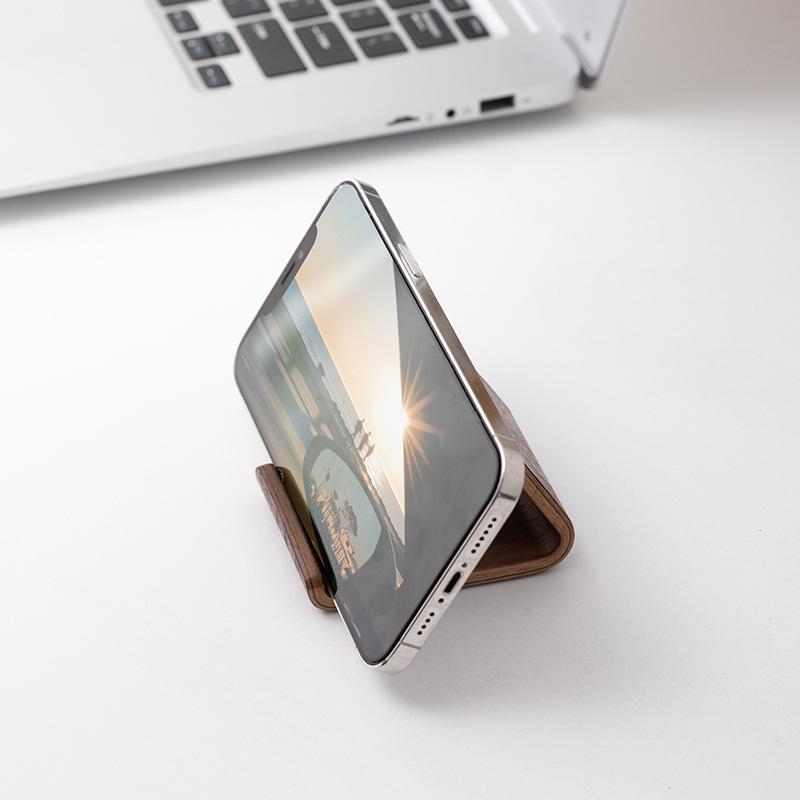 Handy-Ständer aus massivem Nussbaumholz: Kreativer minimalistischer Schreibtischhalter & Ablageständer