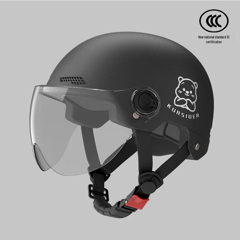 Women s Certified Electric Scooter Helmet - Summer Sun Protection, All-Season Motorcycle Half Shell. Transparent Short Visor - Bear Certified