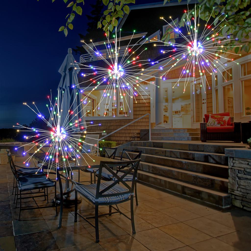 2Pcs Feuerwerk Licht 150 LEDs Weihnachten String Lichter mit Fernbedienung Dekorative Hängen