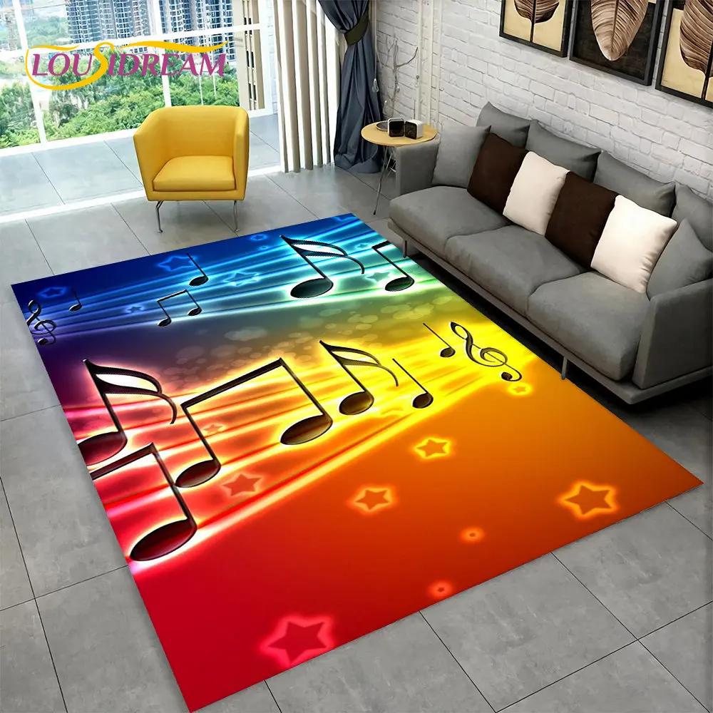 3D Müzik Nota Piyano Sanat Alan Kilim Büyük, Oturma Odası Yatak Odası Kanepe Paspas Dekor için Halı Kilim, Çocuk kaymaz Zemin Mat