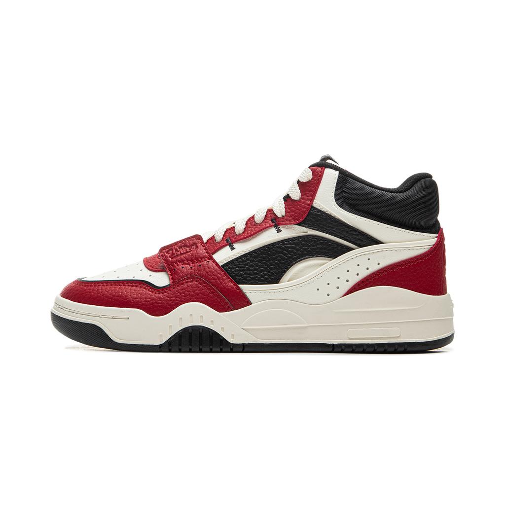 New LINING Moonlight White HI Skateboard Shoes Women's Mid Top White Red AGCU314-4