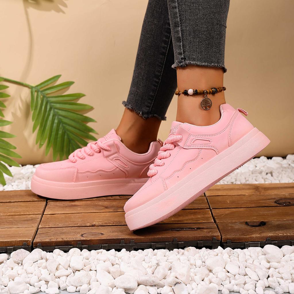 Fashion New Spring Shoes for Women Green Trainers Platform Lace Up Sneakers Woman Hip Hop Chunky Sports Shoes Faux Leather Sneaker