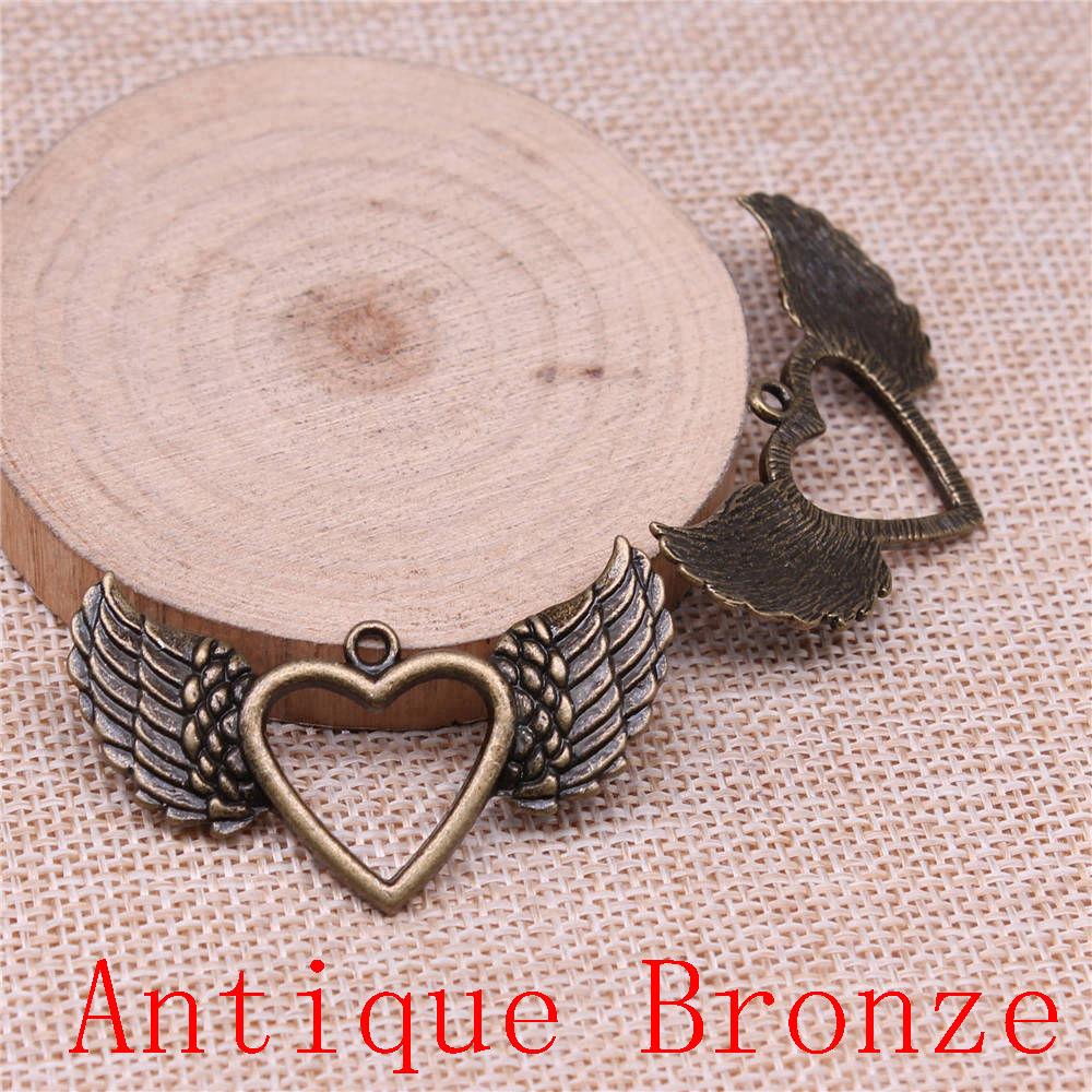 Big Heart Shaped Charms Pendant For Bracelet Necklace Jewelry Making Craft Findings