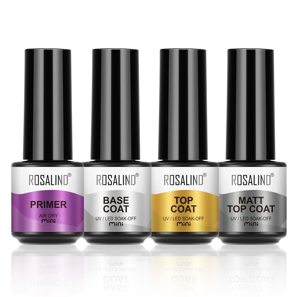 ROSALIND 4 stücke Soak Off UV Gel Polnischen Basis Top Matt Top Mantel Gel Nagellack Luft Trocknen Gel Für Nail art