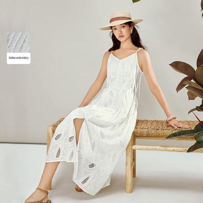 INMAN French Embroidered Slit Suspender Dress