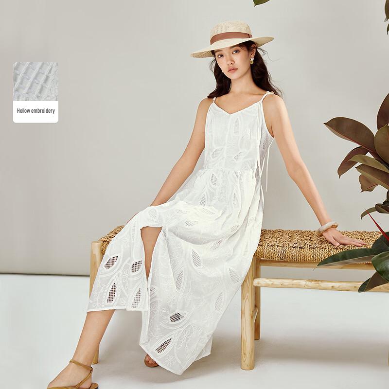 INMAN Французское вышитое платье-комбинация с разрезом XL