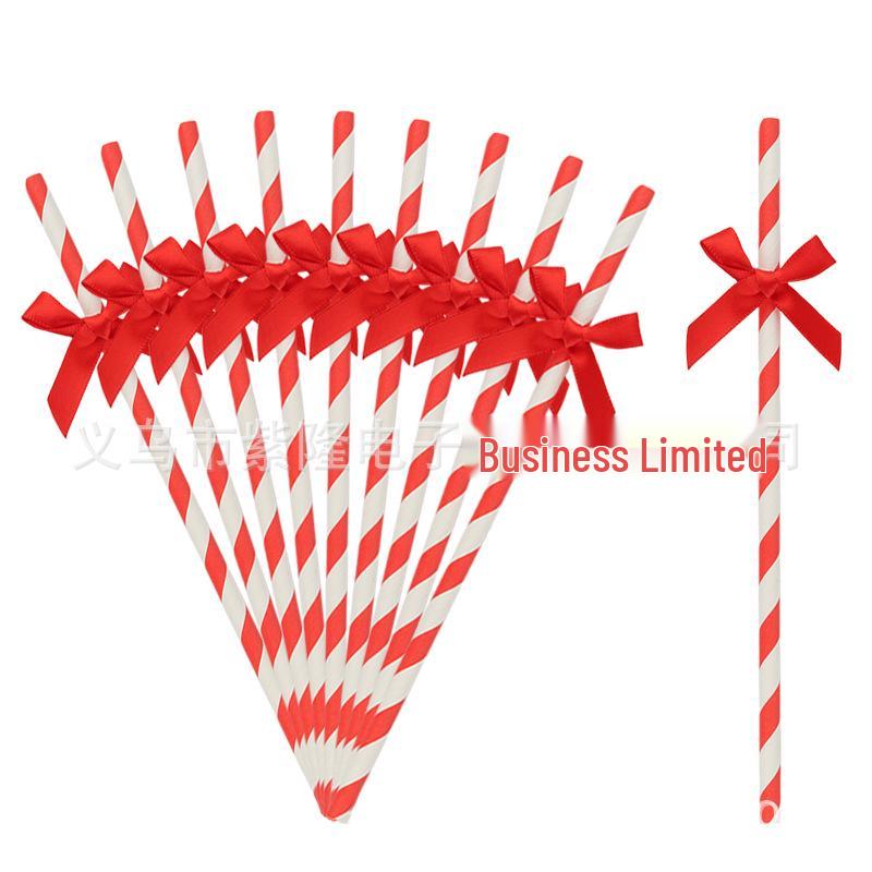 Disposable Paper Straw Bow for Children's Birthday Cupcake Decoration