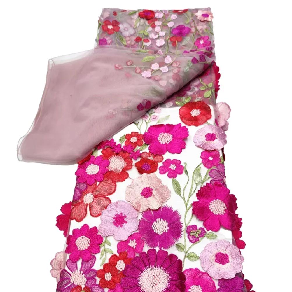 Bestickter Spitzenstoff, Stoff, Netzwerk-Gaze, bestickter Kleidungsstoff zum Nähen, Party, Hochzeitskleid, Frauen, DIY-Tuch