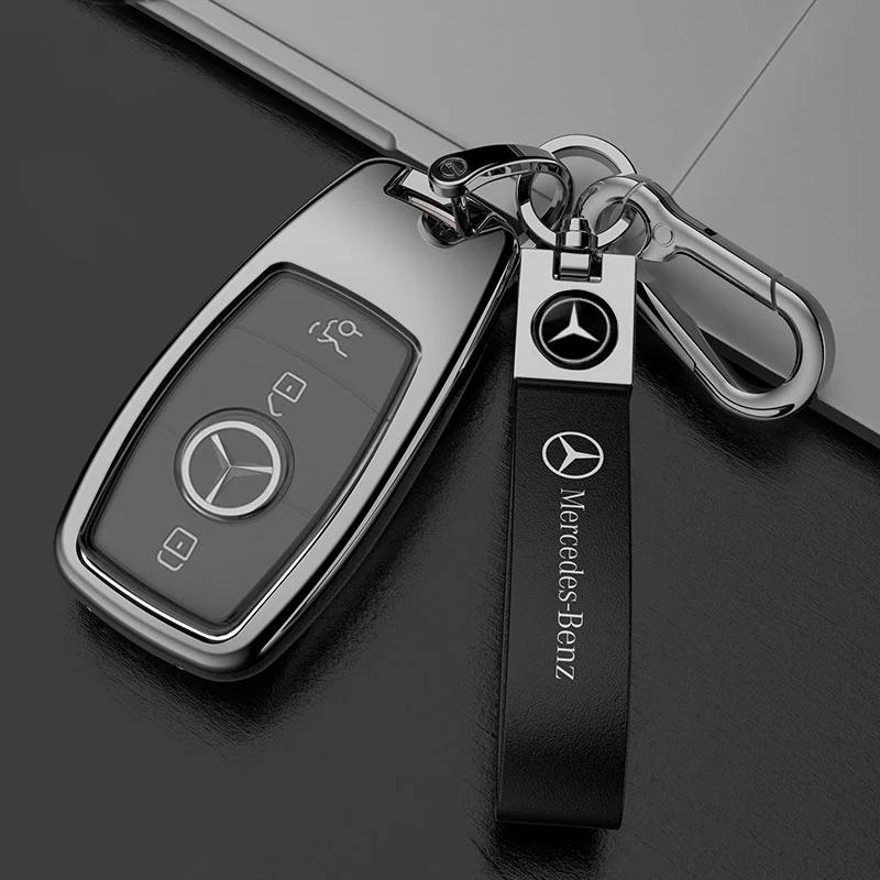 PEL5 Quality Car Carbon Fiber Key Fob Case Cover Chain Accessories For 2017-2025 Mercedes Benz Smart Low Price Car Key Accessories