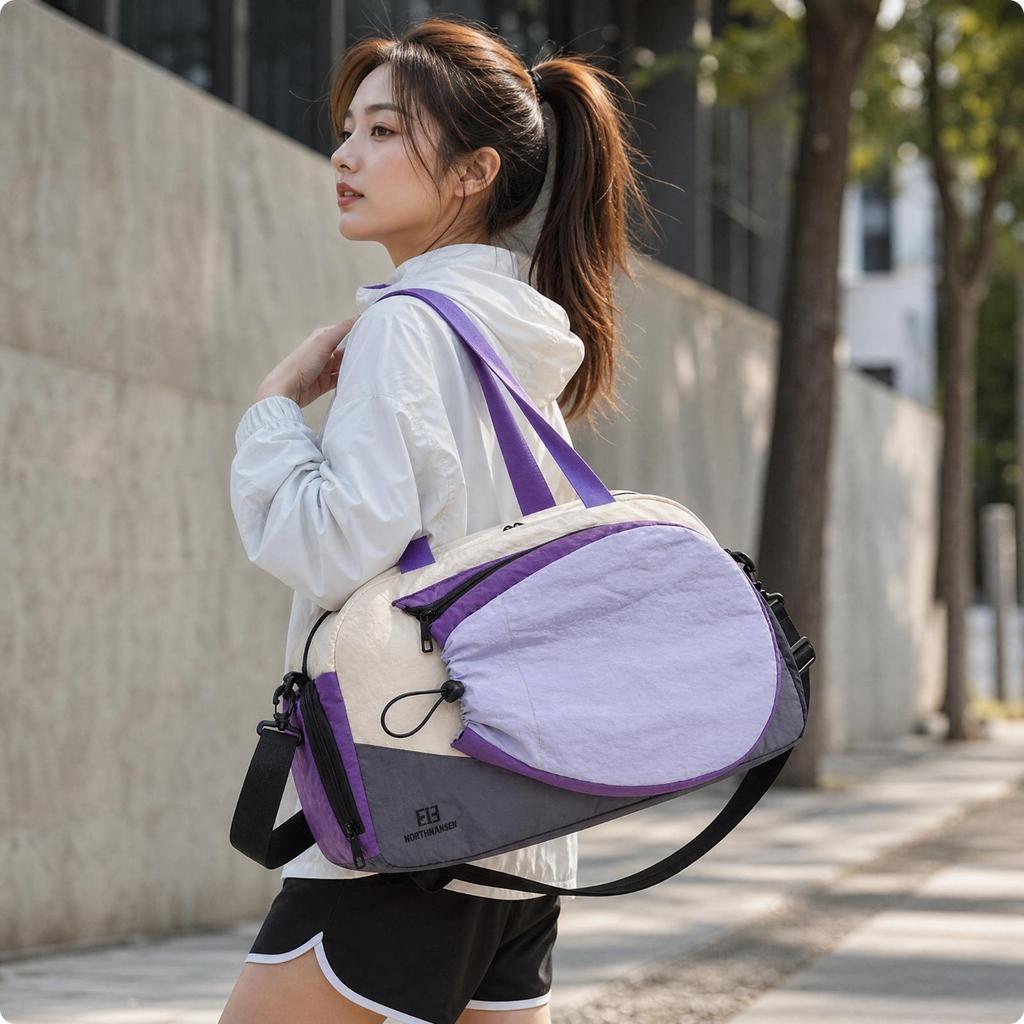 Cylindrical Duffel Bag with Wet Dry Separation Long-Lasting for Fitness, Gym