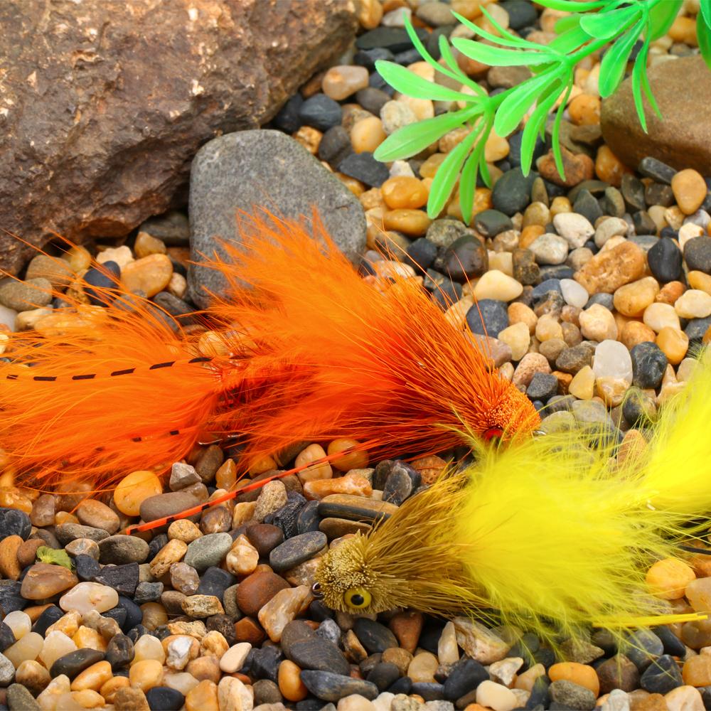 Artikulovaný streamerový muška s jelení srstí Bass Bug & Design s dvojháčkem Fish Spine pro velkou zvěř ve slané vodě, Efektivní rybářská nástraha