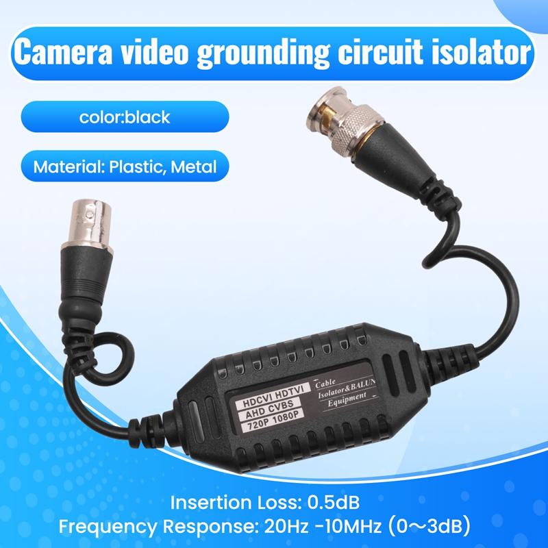 Coaxial Video Ground Loop Isolator Balun BNC Male To Female for CCTV Camera