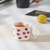 300ML European Ceramic Heart Coffee Cup Exquisite Afternoon Tea Flower Tea Latte Coffee Mug Home Use Heart-shaped Breakfast Mug