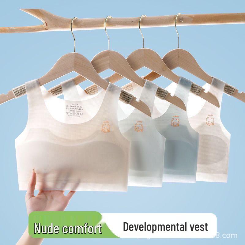 Thin Girls' Underwear for Tweens (Ages 10-13) - Anti-Nipple Protrusion Vest Style for Young Students