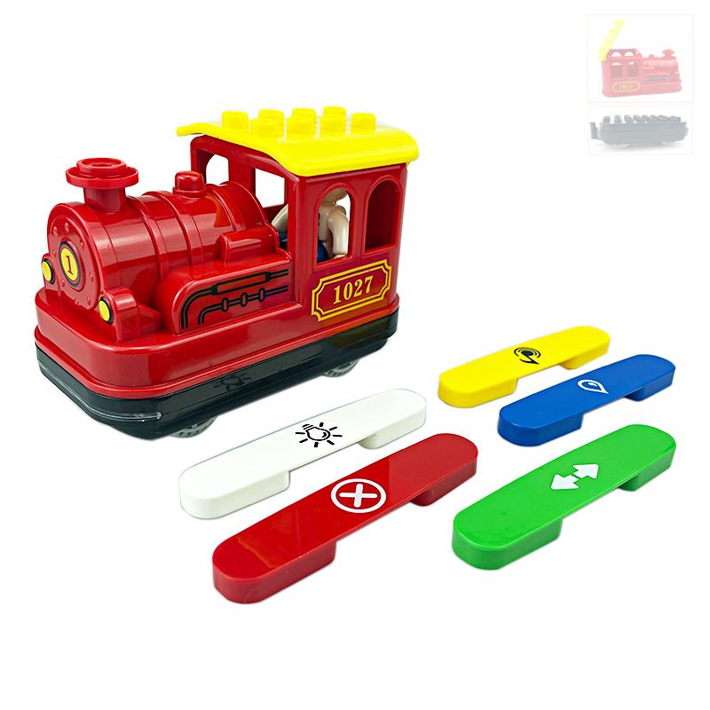 Non-Toxic Rail Transport Big Size Building Blocks Creative Track Accessories Assemble Toys For Children Bricks Compatible City Train Set
