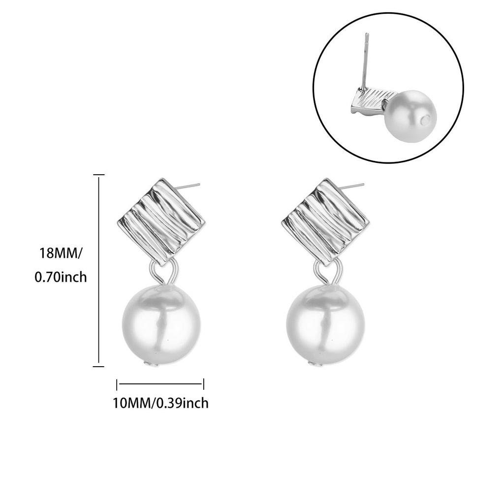 Titanium Steel Stud Earrings Female Pearl Flower Light Luxury High-end Sense Niche Temperament Non-fading Earrings Versatile Earrings