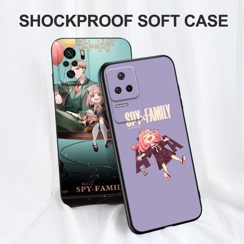 Black Tpu Case For Xiaomi Mi 11i 5G Redmi Note 11 11S Pro PLUS 4G 5G Cover Spy X Family-anya Forger