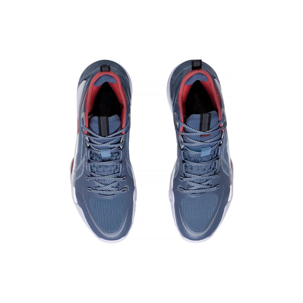 Li Ning SONIC 10 Ultra Abrasion Resistant Breathable Mid top Basketball Shoes Men's Blue White Red ABAS145-7