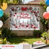 One 2D flat-printed Christmas holiday scene snow landscape decoration photography background.zyc