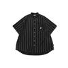Striped Patchwork Sports Short Sleeve Shirt Men Shirts Black T11M931402F-BK