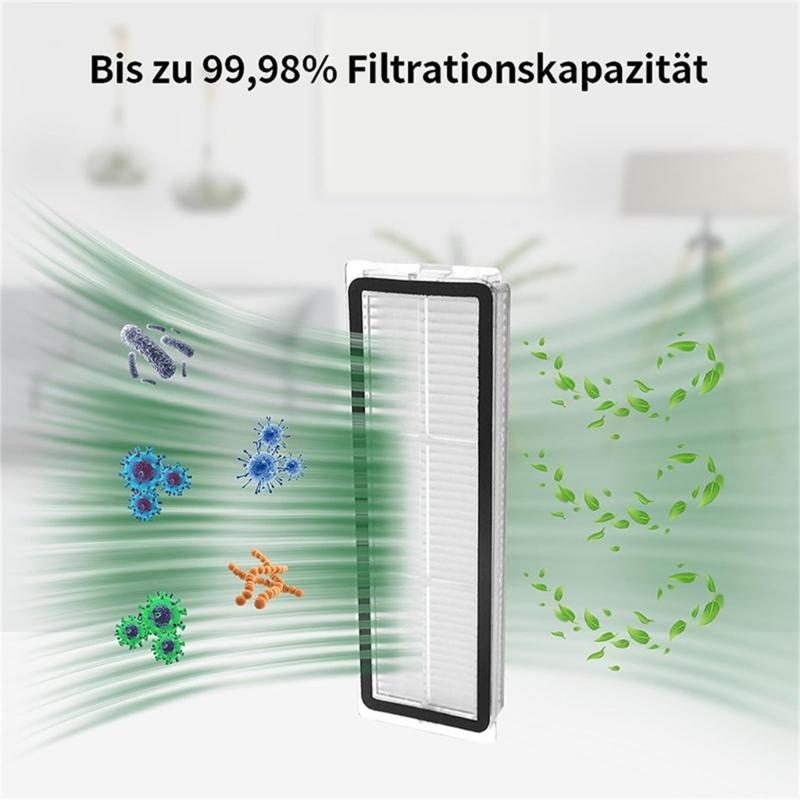 HEPA Filter System Main Edge-Sweeping Brush Mop Anti-Allergen Suitable for DreameD10S/D10S PRO Robot Vacuum Cleaner Part