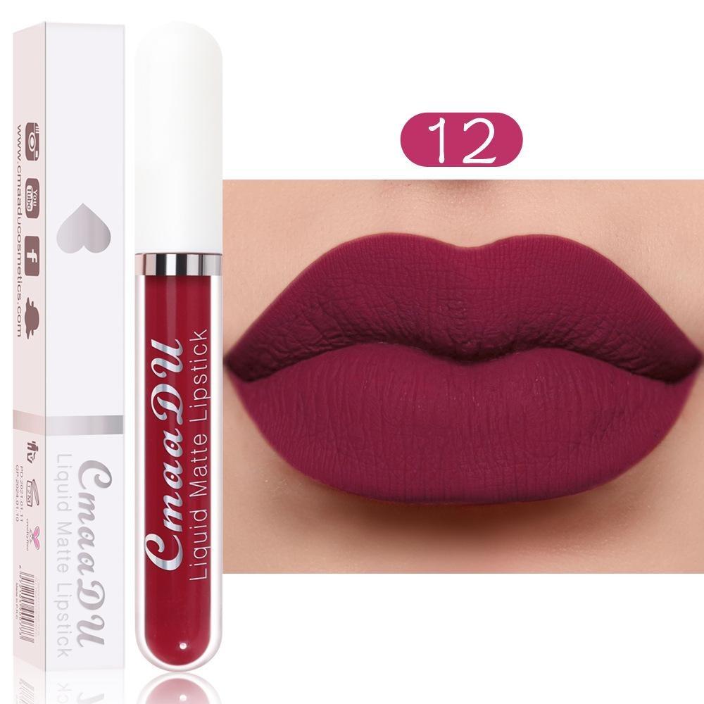 Sexy Velvet Matte Lip Gloss Flüssiger Lippenstift Lipgloss Beauty Red Nude Wasserfestes, langlebiges Make-up