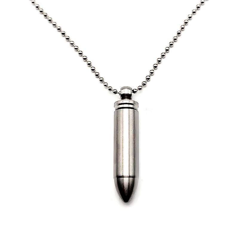 Brangdy Portable Stainless Steel Bullet-Shaped Pill Container
