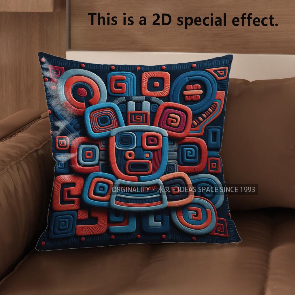 2D Boho Aztec Geometric Throw Pillow Covers Pattern Cushion Cover Suitable For Sofa Bedroom Car Pillow Cover