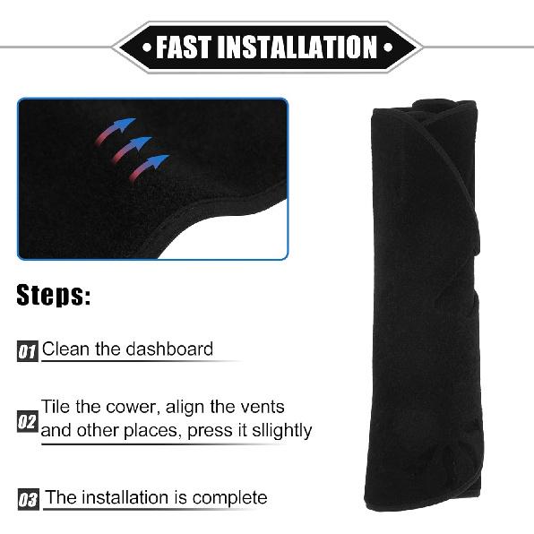 Dashboard Cover Compatible for Mitsubishi Outlander 2023, Non-Slip Polyester Black Dash Cover Mat Dash Board Protector Cover