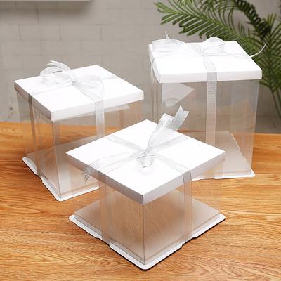 Transparent Cake Box Clear Gift Packaging Boxes Birthday Party Cake Packing Candy Storage Containers  Anniversary Party Decor
