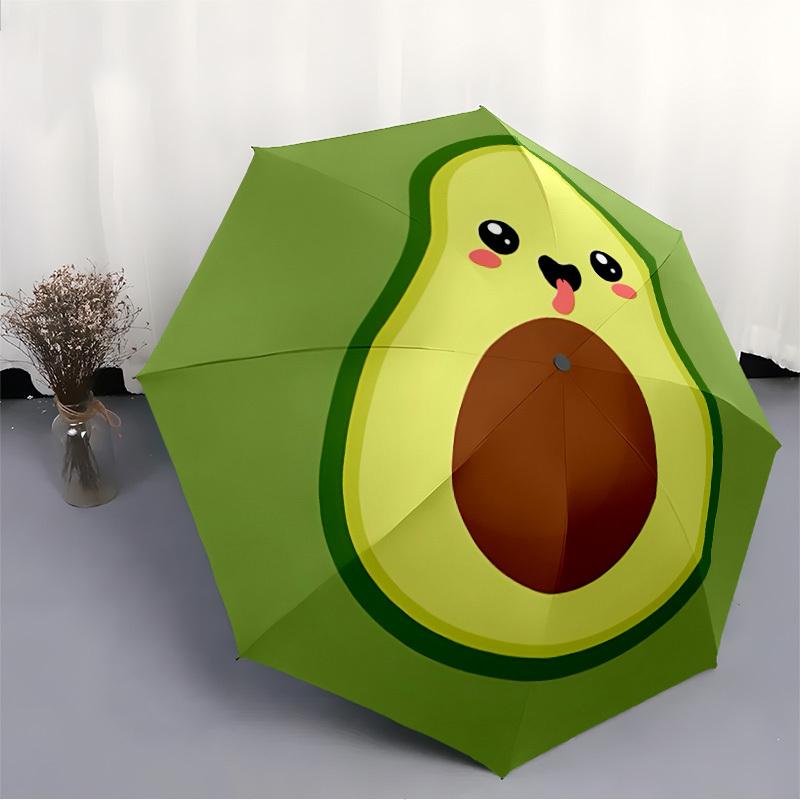 1pc Avocado Cute Auto Open/Close Cute Umbrella with One Touch Button,, Windproof Design Lightweight Portable Umbrella for Women & Men6086
