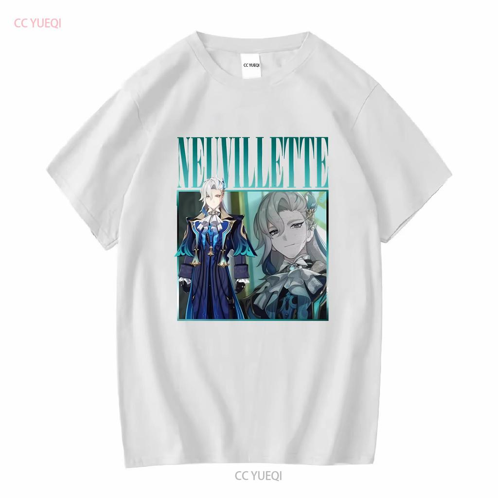 Neuvillette Genshin ImpacT T Shirt Vintage Retro Homage Gaming long or short sleeves vintage Washed graphic homme streetwear