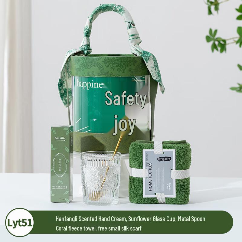 AQ Enterprise Business & Festival Gift Sets Hand Cream, Glass Cup, Spoon, Towel