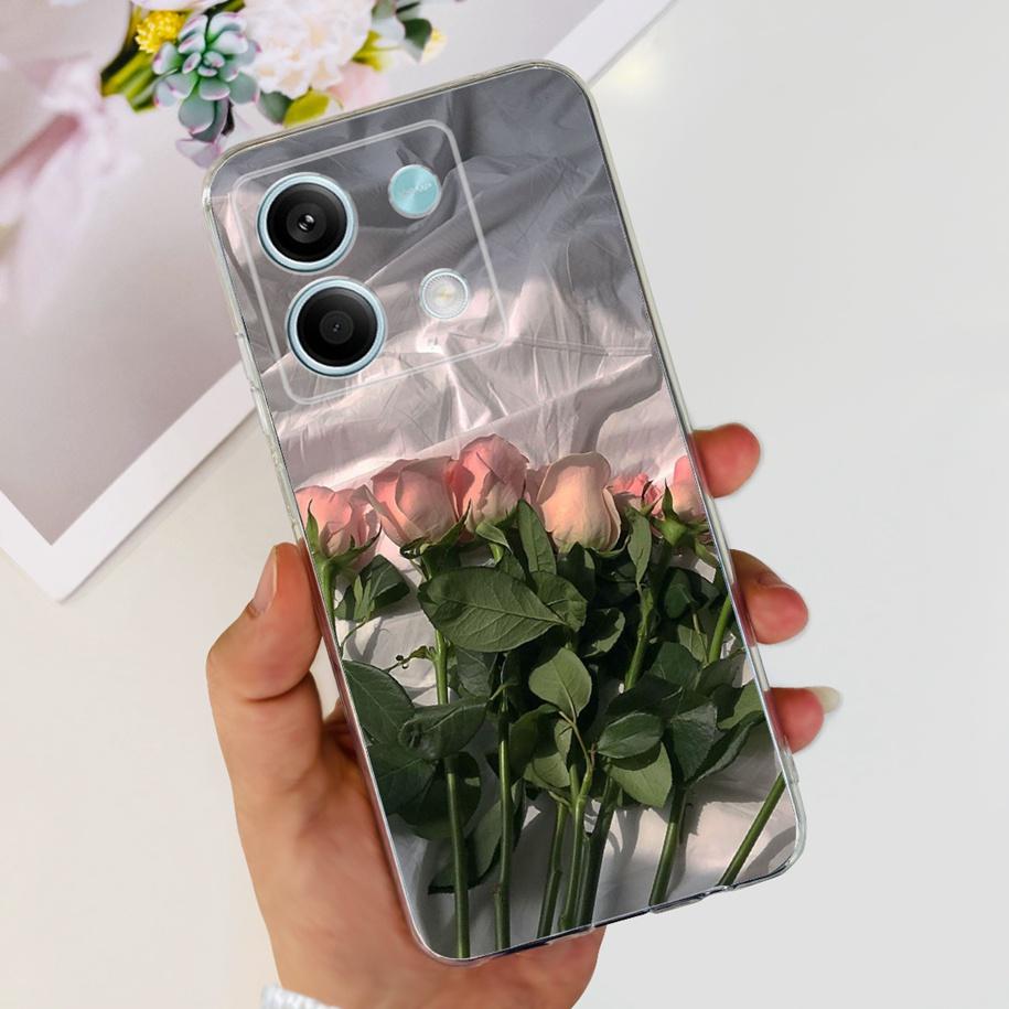 For Xiaomi Redmi Note 13 2024 Case Fashion Flower Soft Phone Case For Xiaomi Redmi Note 13 5G Soft Fundas Bumper Note13 4G Coque