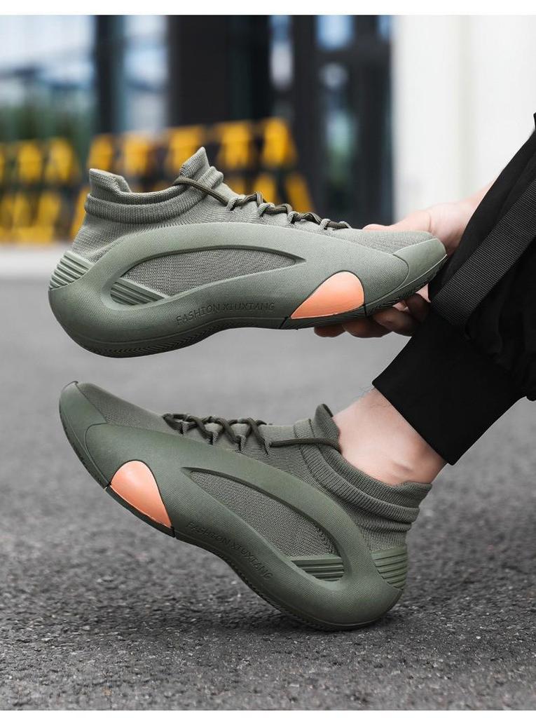 Men's Mesh Casual Socks Shoes - Comfortable, Thick Sole, Lightweight Summer Sports Dad Shoes