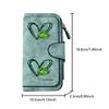 Long Wallet with Green Sparkling Heart and Four Leaf Clover Decorative Print Multifunctional Portable Coin Purse with Snap Closure Suitable for Daily