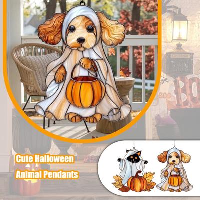 Flat Halloween Colored Window Hanging Acrylic Window Decoration, Creative Craft Pendant Home Decoration Hanging