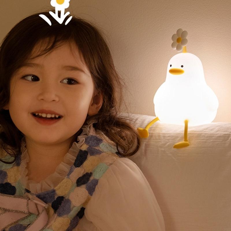 P0UF Cartoon Duck Night Lamp Novelty Bedside Lamp Gift for Boys Girls Baby Children