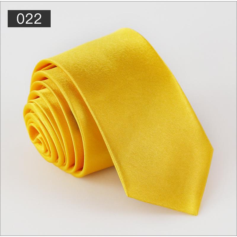 Men's Solid Color Narrow Shiny Polyester Silk Tie - Formal & Casual Fashion