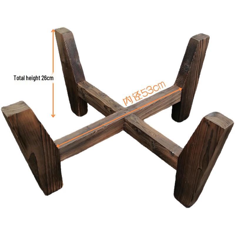

Carbonized Wood Flower Stand with Solid Cross Base