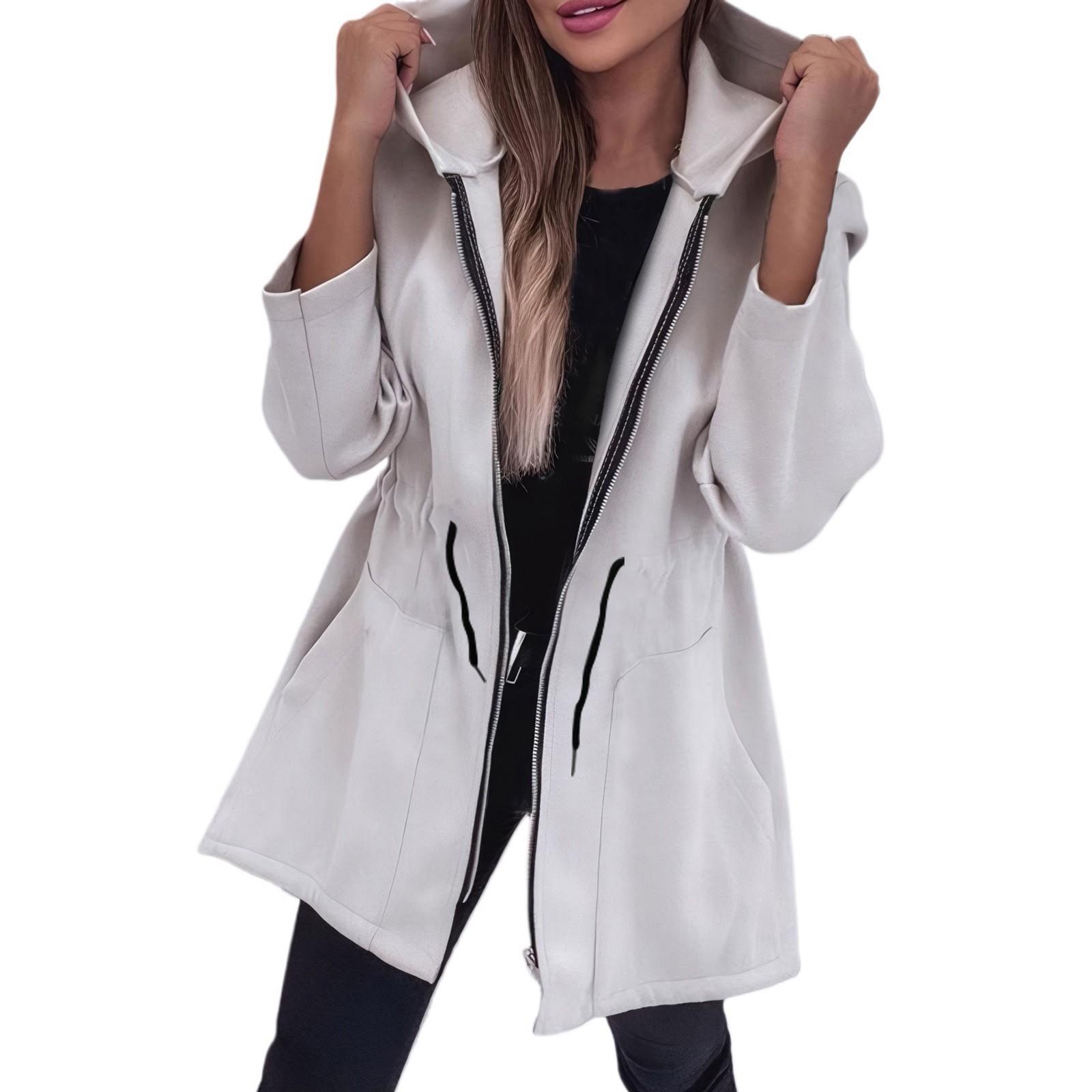 

Женская модная повседневная зимняя куртка с капюшоном на молнии M белый