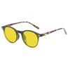 New Round Frame Night Vision Glasses for Night Driving Fashion Style High-definition Leopard Print Frame Near Sight Eyeglasses