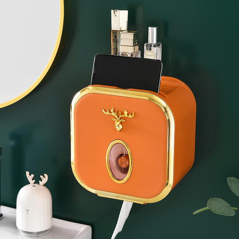 Toilet Tissue Box Toilet Paper Storage Rack Xiaolu Non-perforated Tissue Rack Toilet Paper Box Wall-mounted Drawer