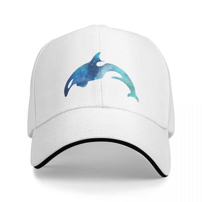 Orca Killer Whale Blue Watercolour Silhouette Artwork Baseball Cap Fashionable Hat Man Luxury Boy Child Hat Women'S