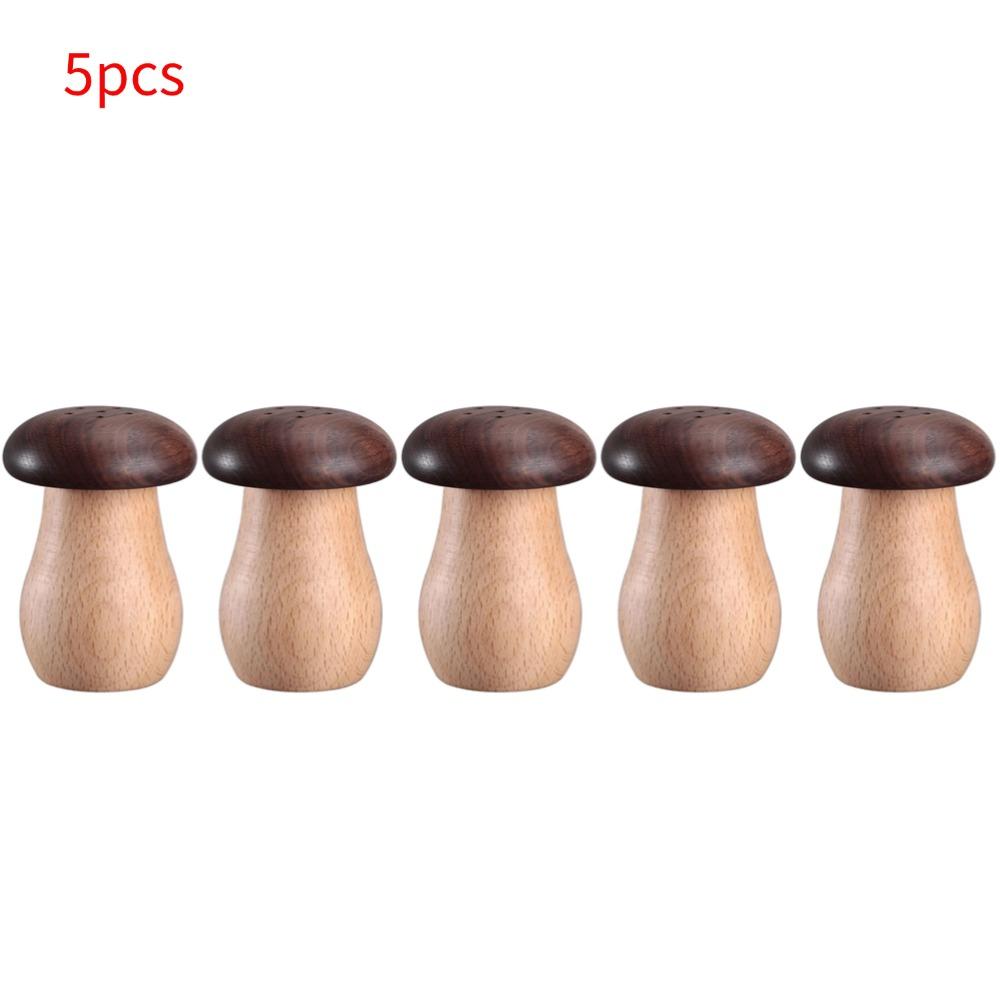 Toothpick Holder Dispenser Creative Walnut Wood Cute Mushroom Head Toothpick Dispenser Holder For Home Kitchen Restaurant