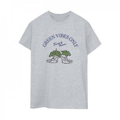Womens/Ladies Chip Â´n Dale Green Vibes Only Cotton Boyfriend T-Shirt