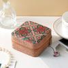 Portable Portable Necklaces Storage Box Printed Retro Rings Case Travel Jewelry Box  Daily Use