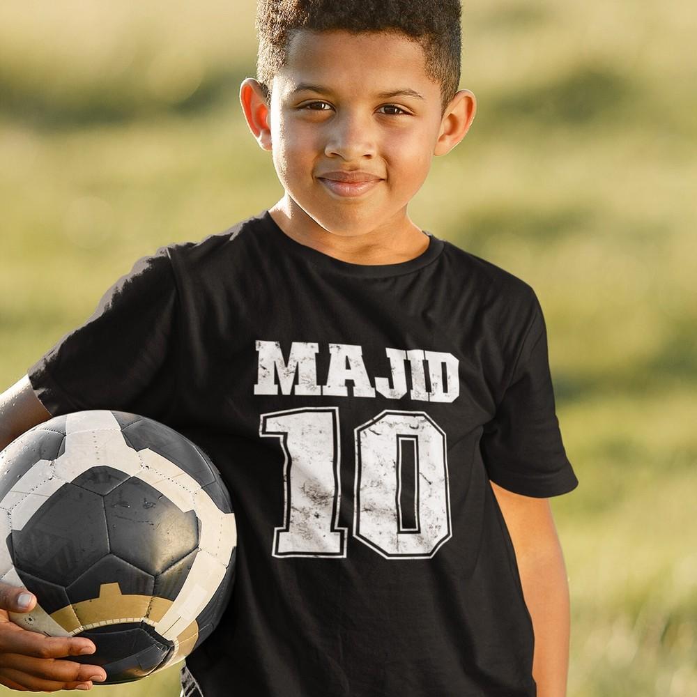 

Custom Name andNumber Football T-shirt Personalised Sports Top Unisex Kids Adult 4XL