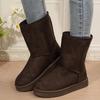 Fashion Women's Shoes On Offer High Quality Winter Slip-on Mid-calf Women Boots Fashion Solid Casual Snow Boots Large Size Platform Boot