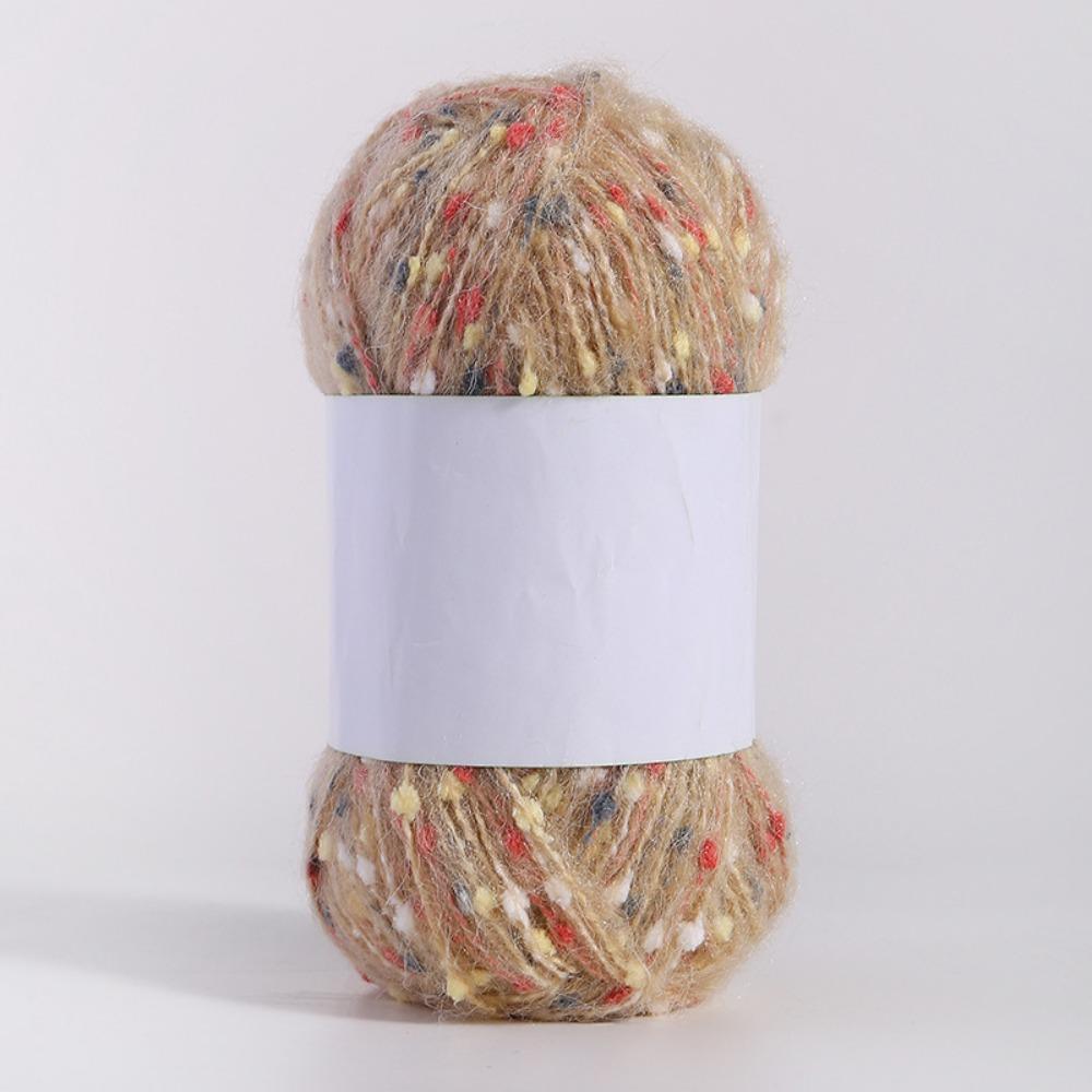 

50 г/моток Пряжа из мохера радужной расцветки с точками Мягкая и удобная Пряжа ручной вязки для DIY шарфа, свитера, шали, пальто Вязание спицами, крючком Смешанная пряжа One Size